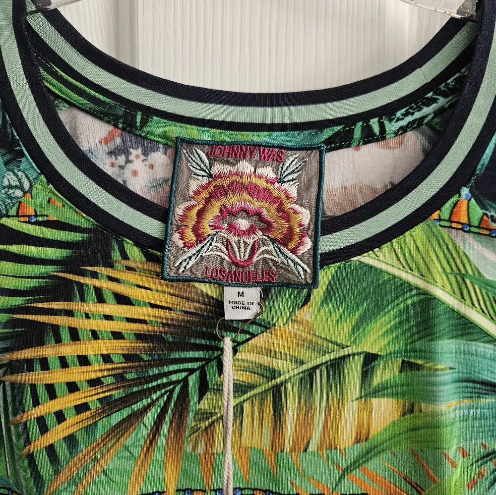 NWT Johnny Was Janie Favorite Knit Tiger Print Short Sleeve Top - Picture 6 of 10